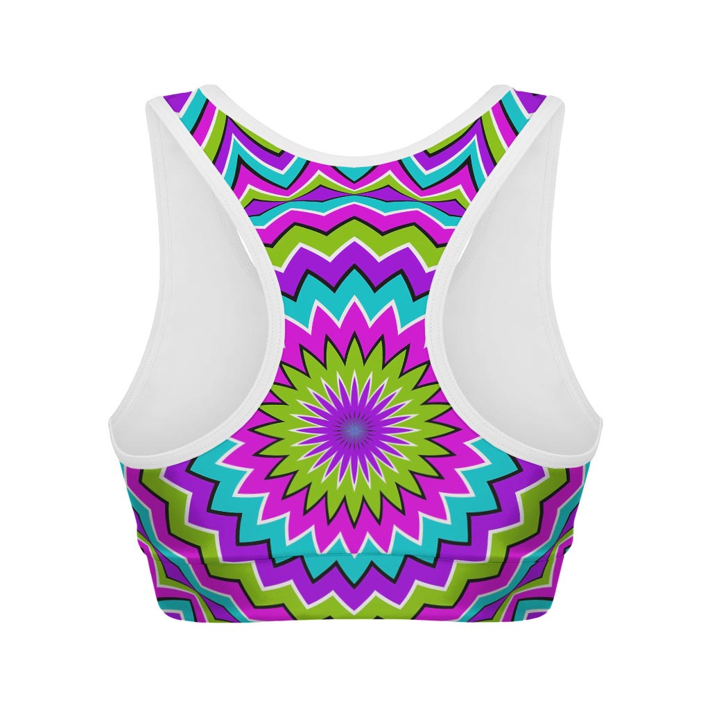 Dizzy Circle Moving Optical Illusion Women's Sports Bra