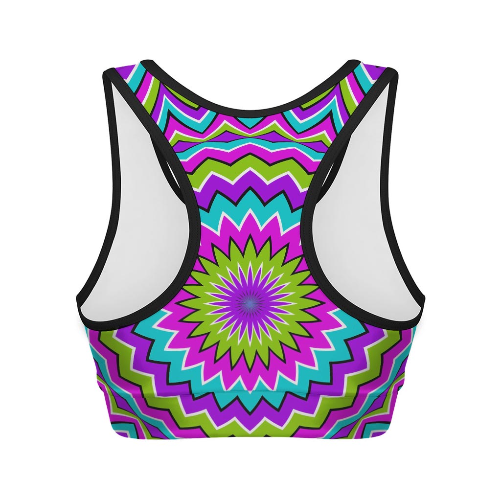Dizzy Circle Moving Optical Illusion Women's Sports Bra