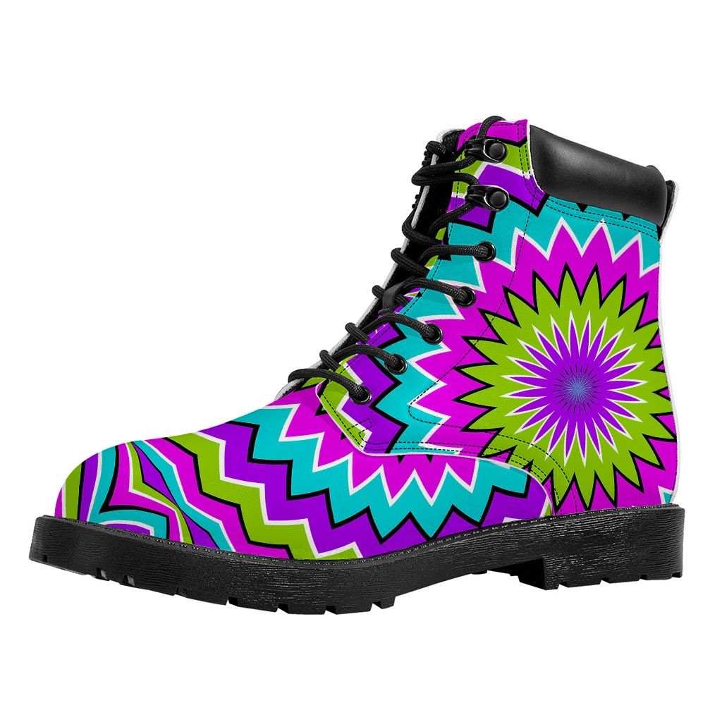 Dizzy Circle Moving Optical Illusion Work Boots
