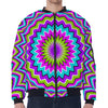 Dizzy Circle Moving Optical Illusion Zip Sleeve Bomber Jacket