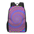 Dizzy Spiral Moving Optical Illusion 17 Inch Backpack