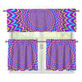 Dizzy Spiral Moving Optical Illusion 3 Piece Kitchen Curtains