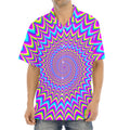 Dizzy Spiral Moving Optical Illusion Aloha Shirt