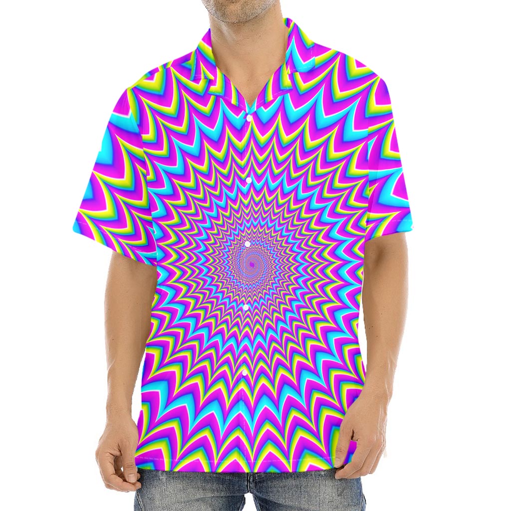 Dizzy Spiral Moving Optical Illusion Aloha Shirt