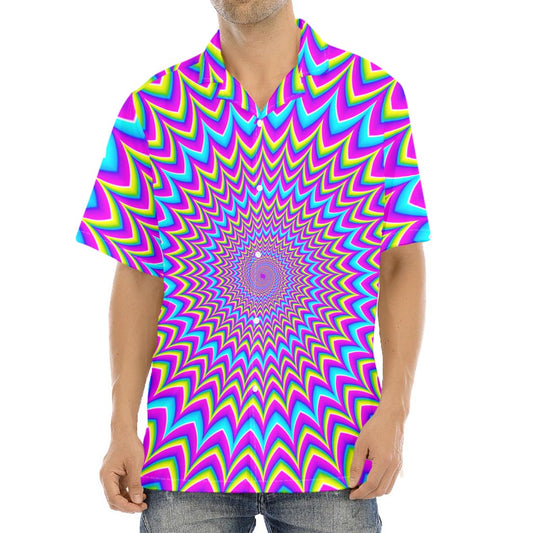 Dizzy Spiral Moving Optical Illusion Aloha Shirt