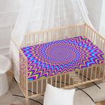 Dizzy Spiral Moving Optical Illusion Baby Crib Sheet