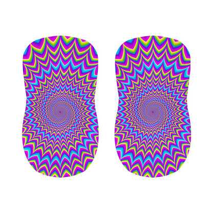 Dizzy Spiral Moving Optical Illusion Bar Stool Covers