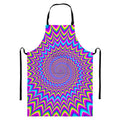 Dizzy Spiral Moving Optical Illusion Bib Apron With Pocket