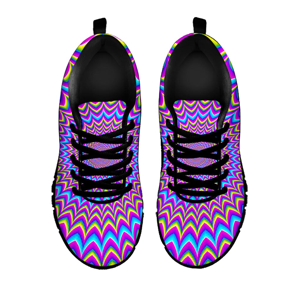 Dizzy Spiral Moving Optical Illusion Black Running Shoes