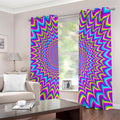 Dizzy Spiral Moving Optical Illusion Dimout Grommet Curtains