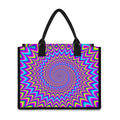 Dizzy Spiral Moving Optical Illusion Canvas Tote Bag