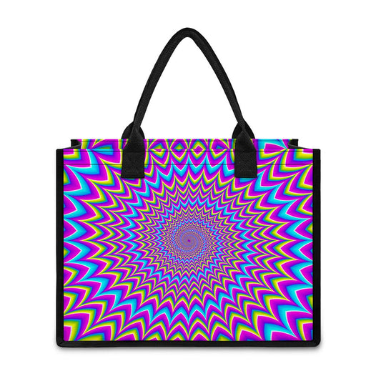 Dizzy Spiral Moving Optical Illusion Canvas Tote Bag