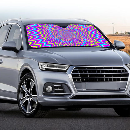 Dizzy Spiral Moving Optical Illusion Car Windshield Sun Shade