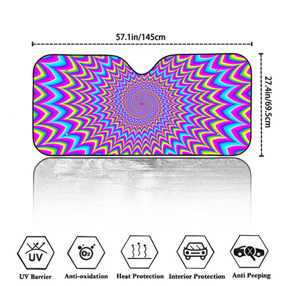 Dizzy Spiral Moving Optical Illusion Car Windshield Sun Shade
