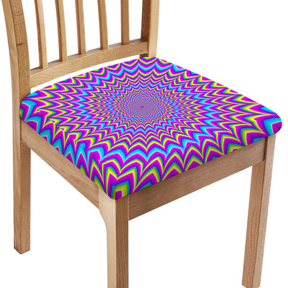 Dizzy Spiral Moving Optical Illusion Chair Cushion Cover