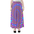 Dizzy Spiral Moving Optical Illusion Chiffon Maxi Skirt