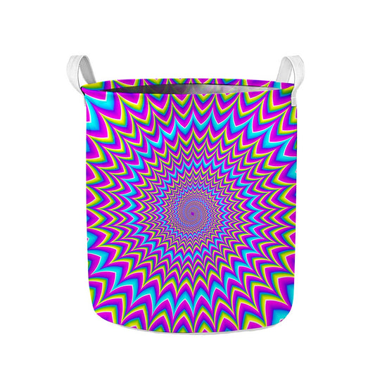 Dizzy Spiral Moving Optical Illusion Collapsible Laundry Basket