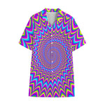 Dizzy Spiral Moving Optical Illusion Cotton Hawaiian Shirt