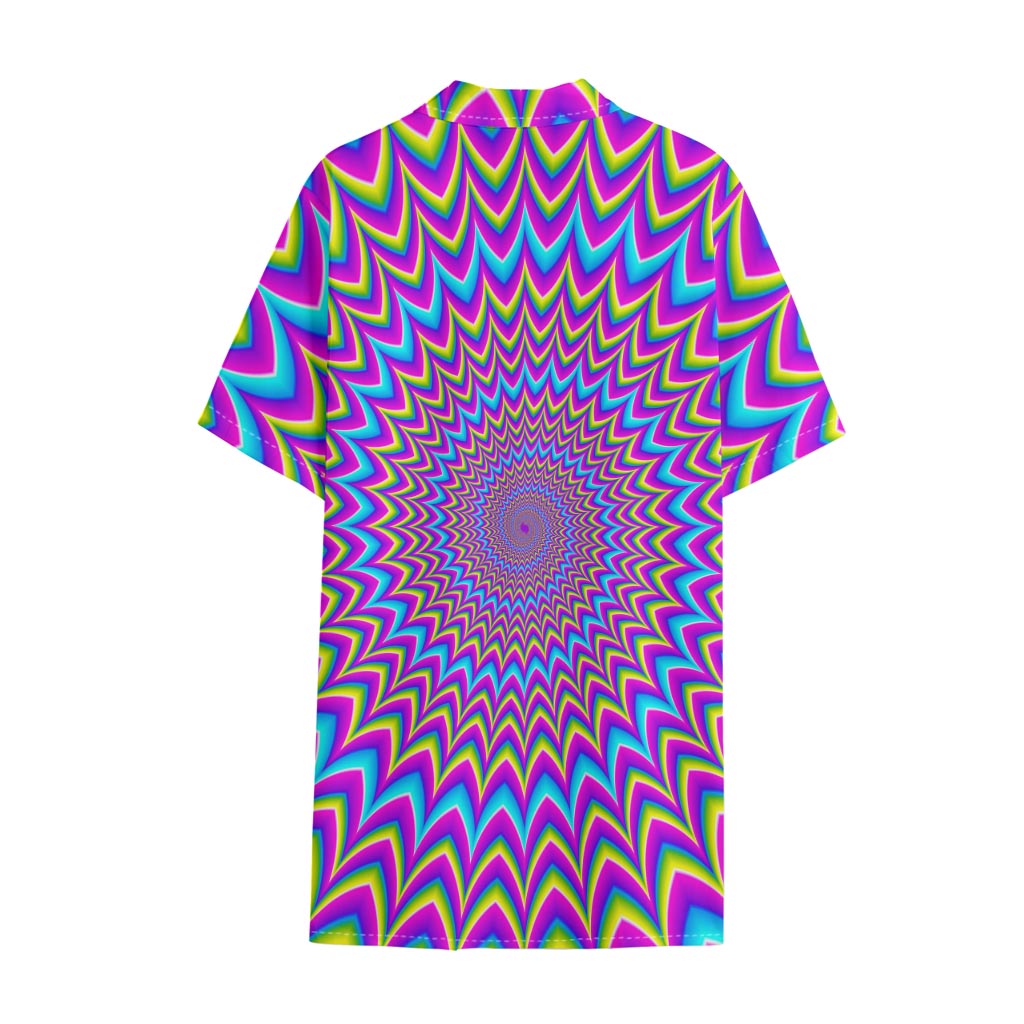 Dizzy Spiral Moving Optical Illusion Cotton Hawaiian Shirt