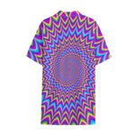 Dizzy Spiral Moving Optical Illusion Cotton Hawaiian Shirt