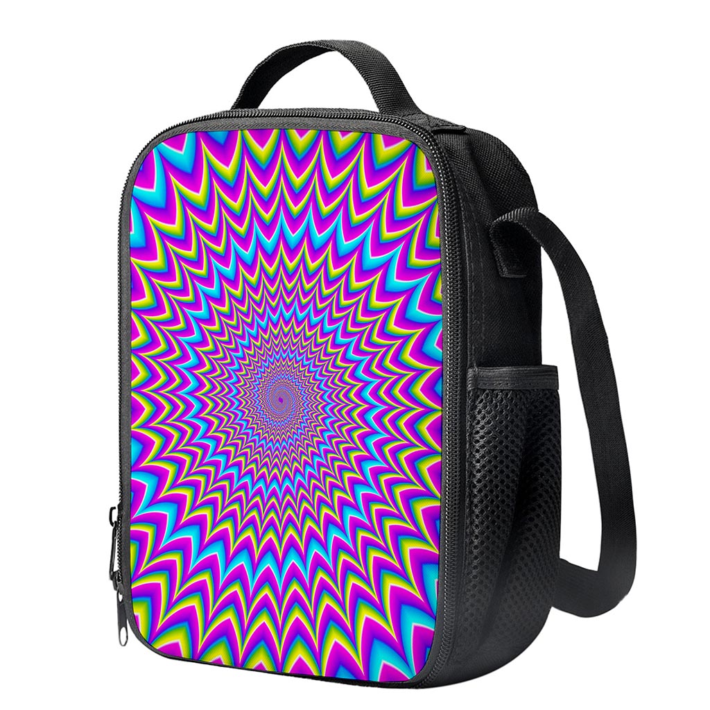 Dizzy Spiral Moving Optical Illusion Crossbody Lunch Bag