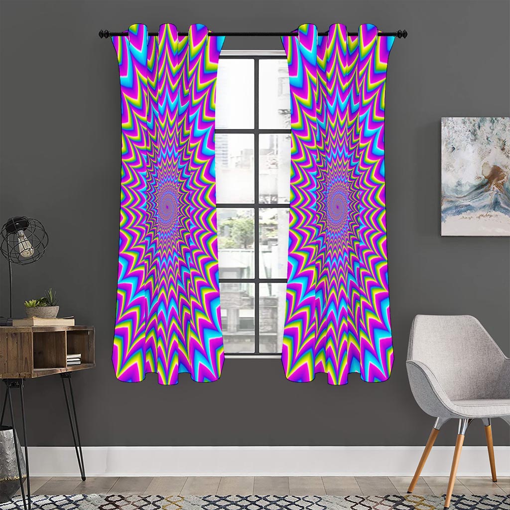 Dizzy Spiral Moving Optical Illusion Curtain