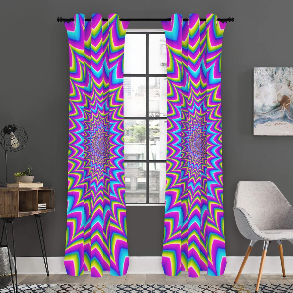 Dizzy Spiral Moving Optical Illusion Curtain