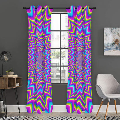Dizzy Spiral Moving Optical Illusion Curtain