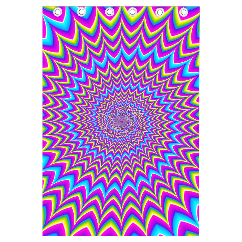 Dizzy Spiral Moving Optical Illusion Curtain