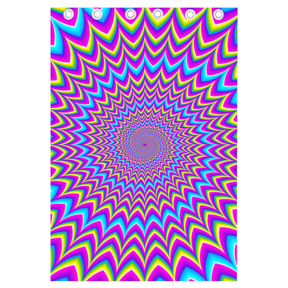 Dizzy Spiral Moving Optical Illusion Curtain