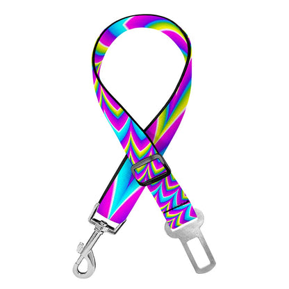Dizzy Spiral Moving Optical Illusion Dog Seat Belt