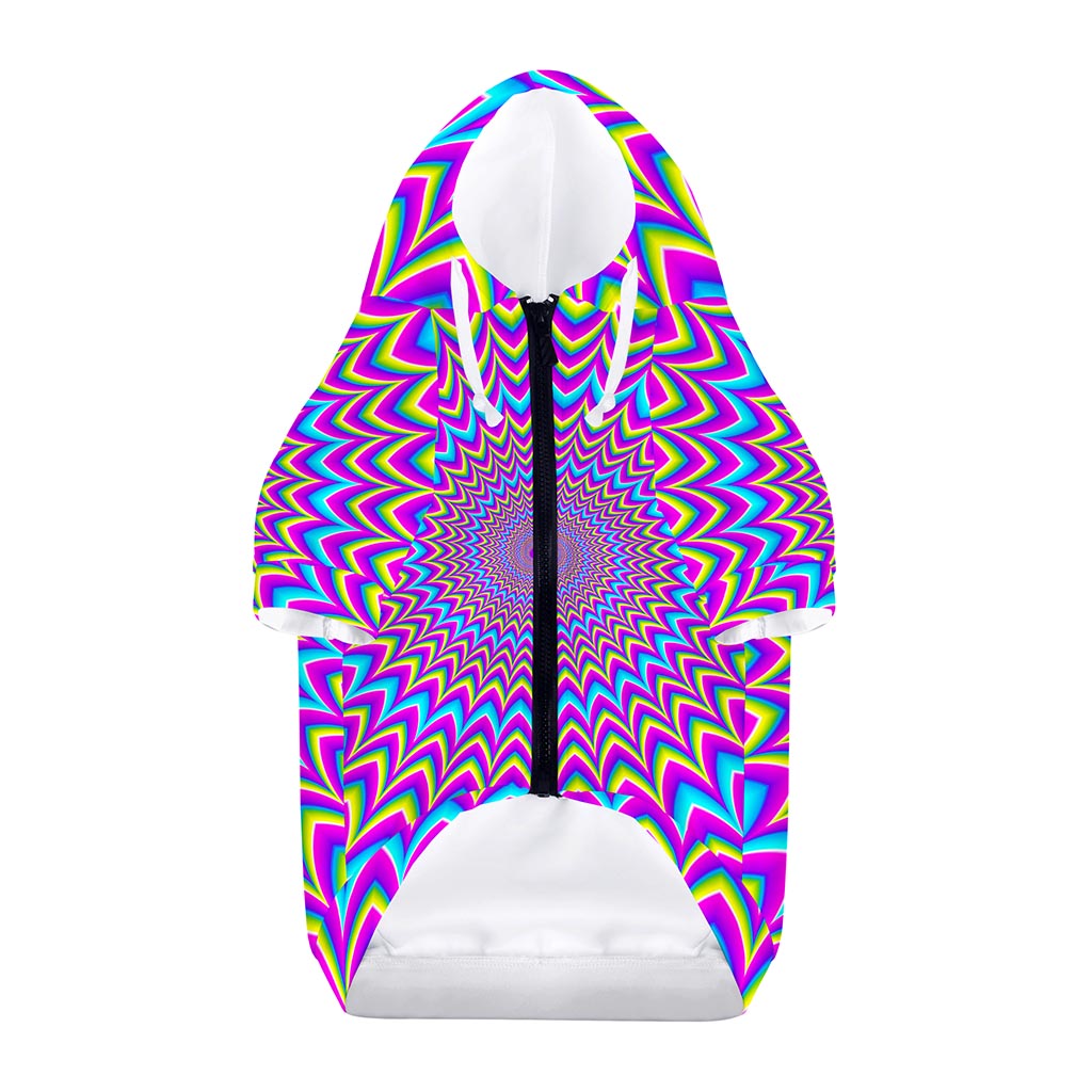 Dizzy Spiral Moving Optical Illusion Dog Zip Up Hoodie