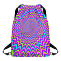 Dizzy Spiral Moving Optical Illusion Drawstring Backpack