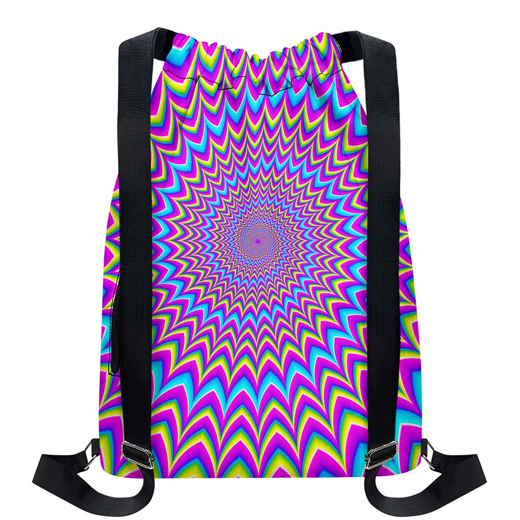 Dizzy Spiral Moving Optical Illusion Drawstring Backpack