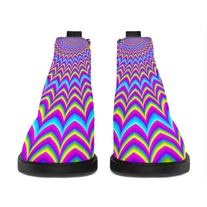 Dizzy Spiral Moving Optical Illusion Flat Ankle Boots