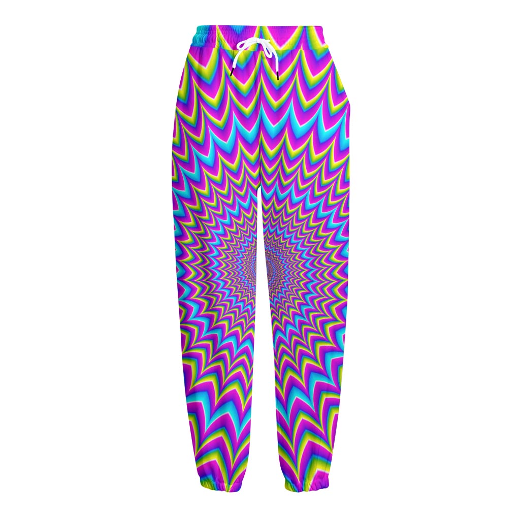 Dizzy Spiral Moving Optical Illusion Fleece Lined Knit Pants