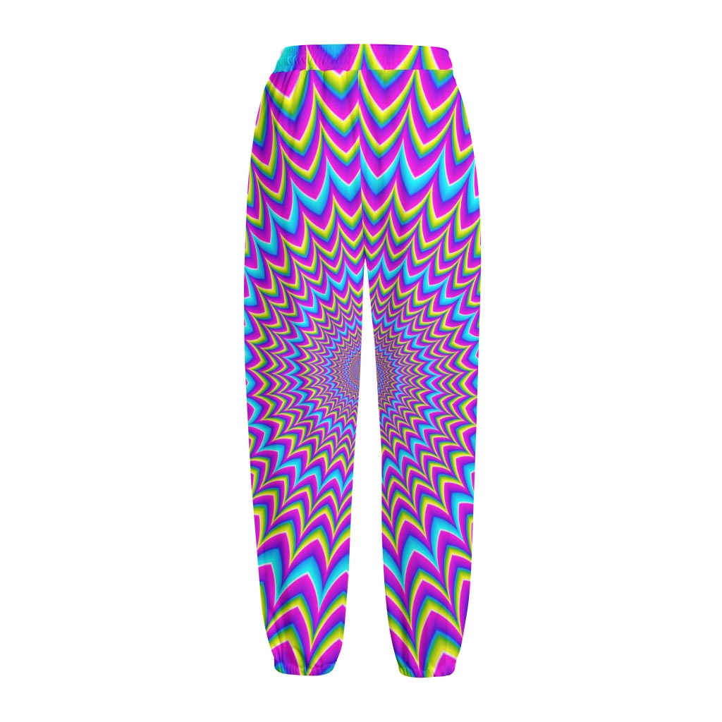 Dizzy Spiral Moving Optical Illusion Fleece Lined Knit Pants