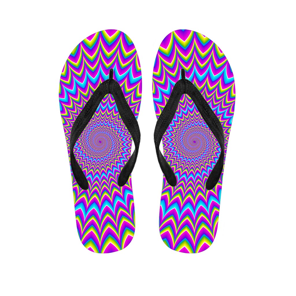 Dizzy Spiral Moving Optical Illusion Flip Flops