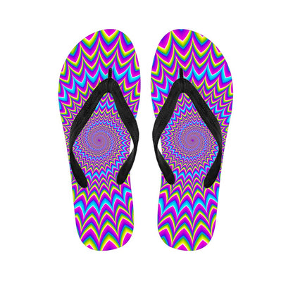 Dizzy Spiral Moving Optical Illusion Flip Flops