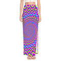 Dizzy Spiral Moving Optical Illusion High Slit Maxi Skirt