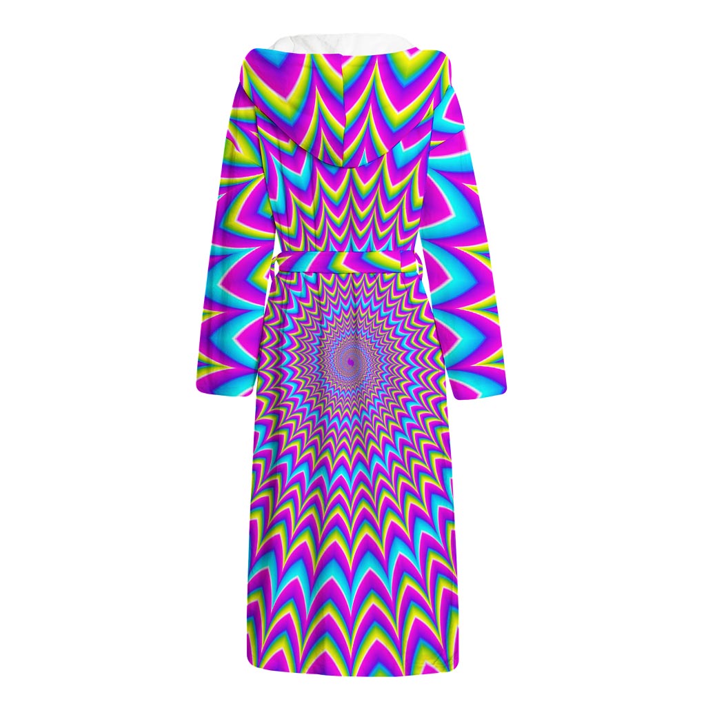 Dizzy Spiral Moving Optical Illusion Hooded Bathrobe
