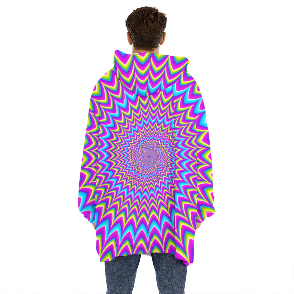 Dizzy Spiral Moving Optical Illusion Hoodie Blanket