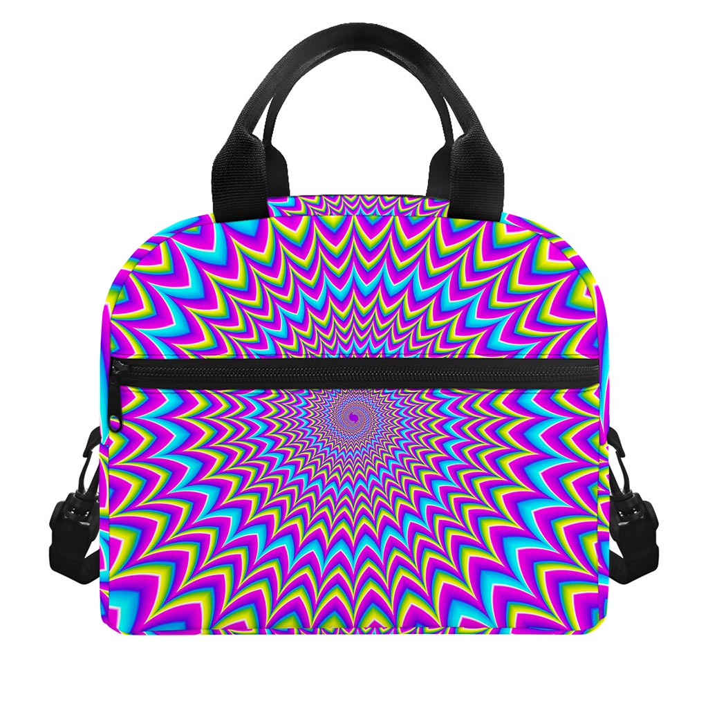 Dizzy Spiral Moving Optical Illusion Insulated Lunch Bag