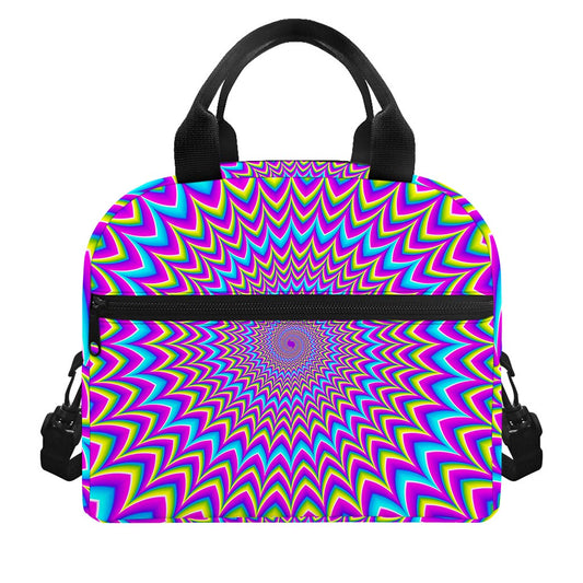 Dizzy Spiral Moving Optical Illusion Insulated Lunch Bag