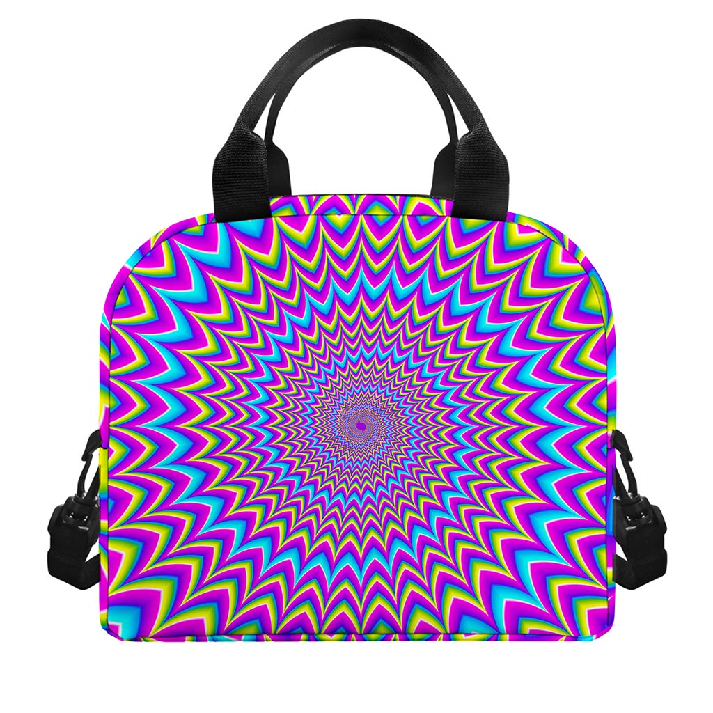 Dizzy Spiral Moving Optical Illusion Insulated Lunch Bag