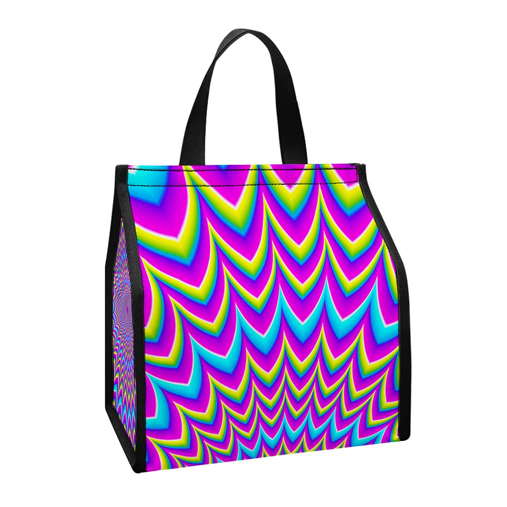 Dizzy Spiral Moving Optical Illusion Insulated Lunch Tote