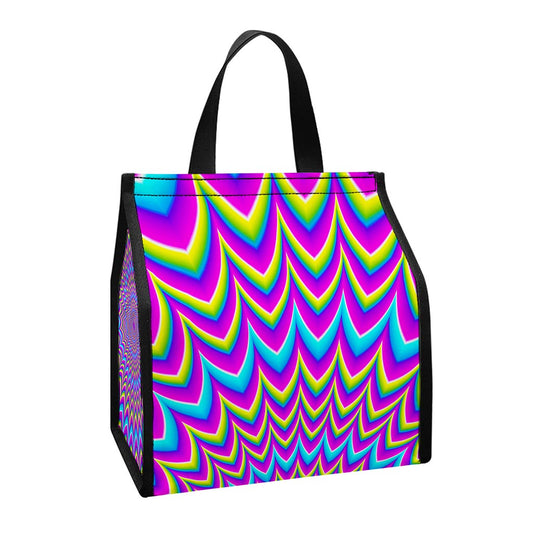 Dizzy Spiral Moving Optical Illusion Insulated Lunch Tote