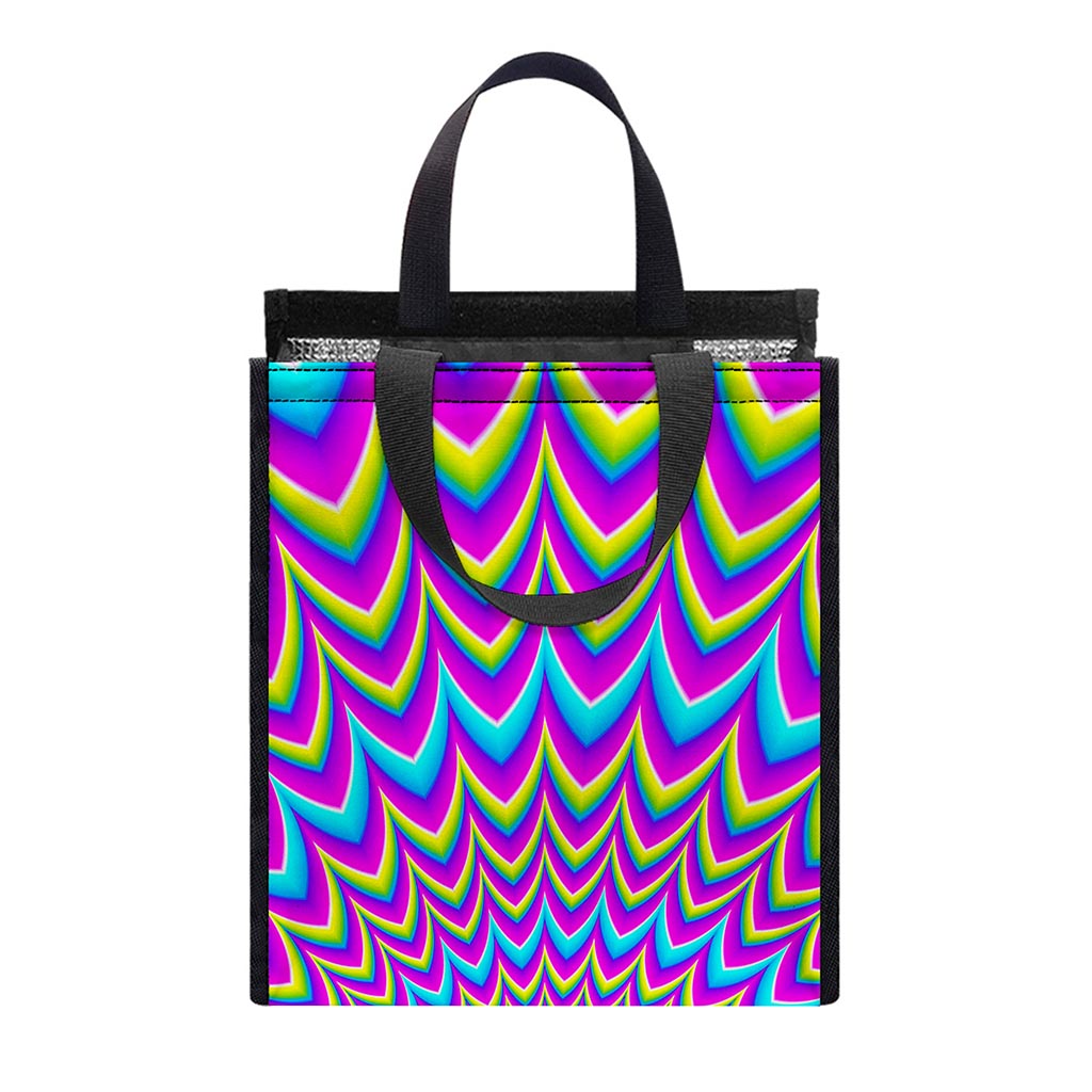 Dizzy Spiral Moving Optical Illusion Insulated Lunch Tote