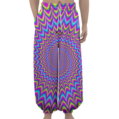 Dizzy Spiral Moving Optical Illusion Lantern Pants