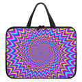 Dizzy Spiral Moving Optical Illusion Laptop Sleeve With Handle